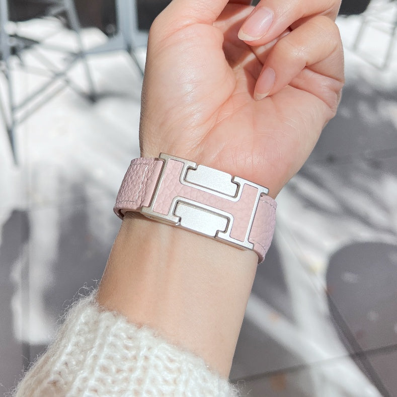 Genuine leather  Pink magnetic Band