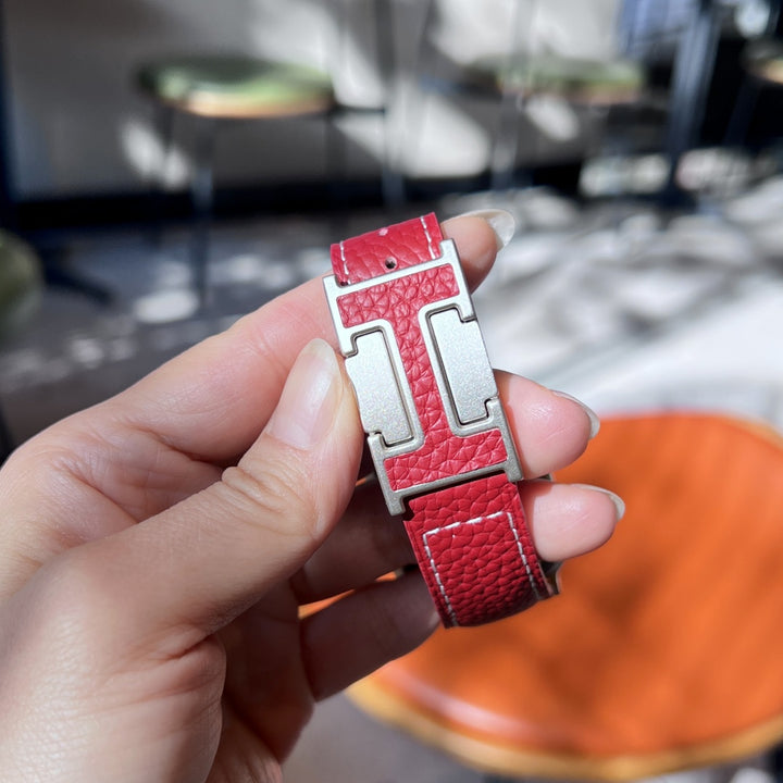 Genuine leather  Red magnetic Band