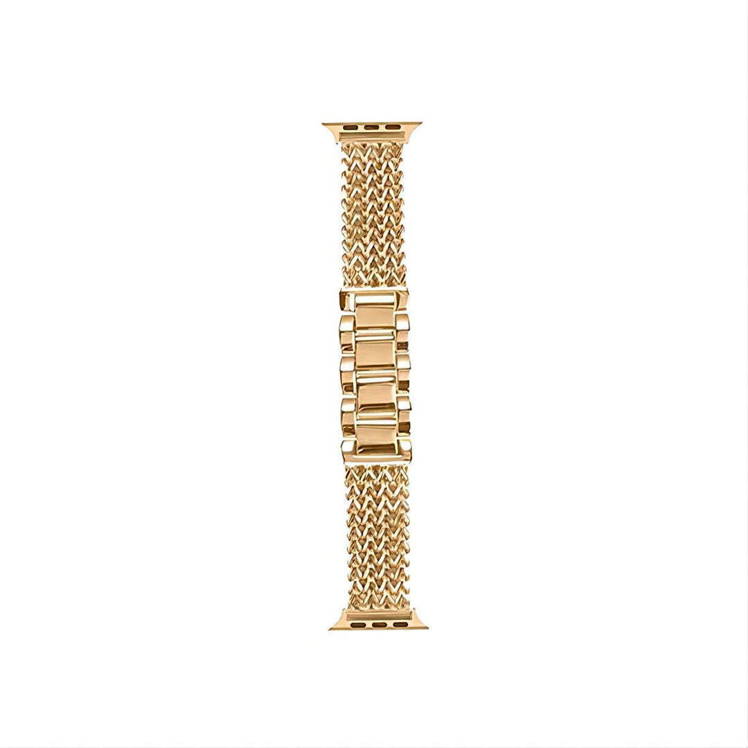 Stainless steel gold watch strap