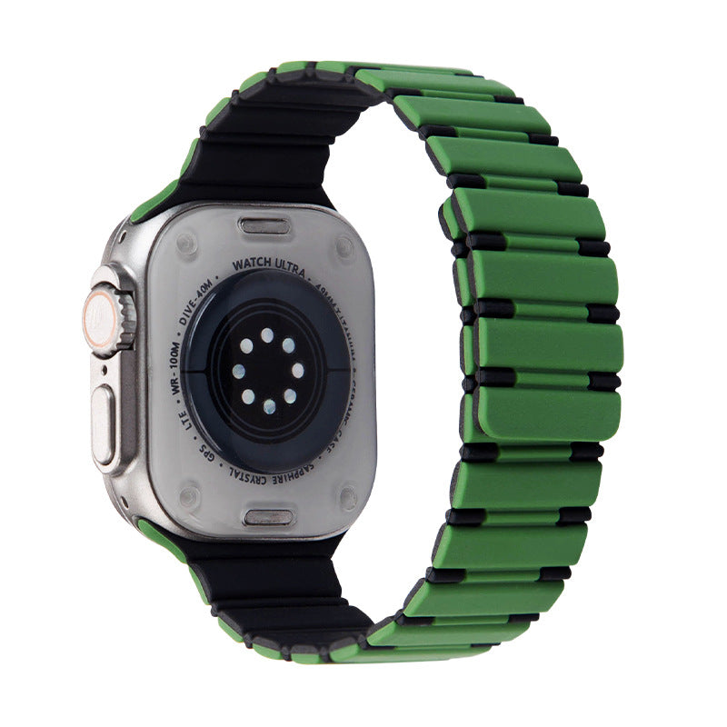 Two-Color Magnetic Silicon Rubber Strap For Apple Watch-TK