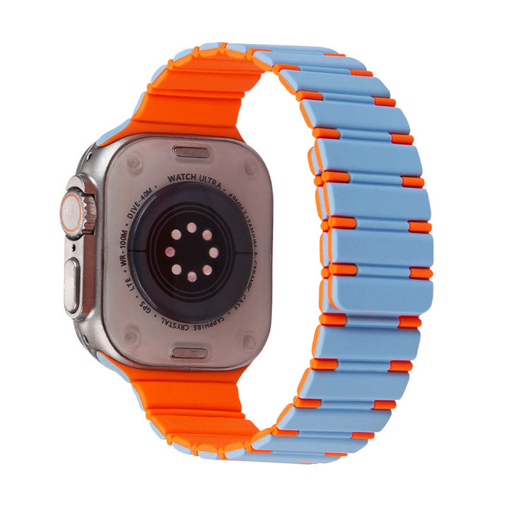 Two-Color Magnetic Silicon Rubber Strap For Apple Watch-TK