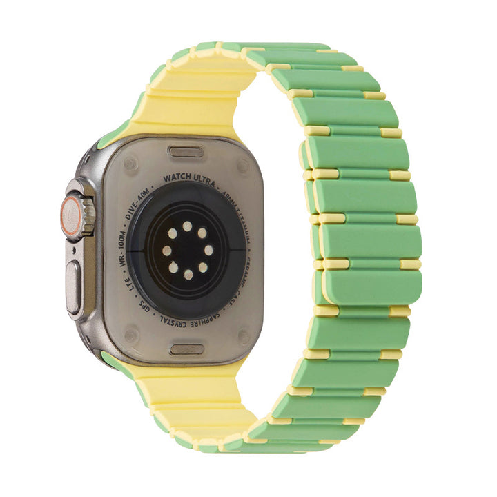 Two-Color Magnetic Silicon Rubber Strap For Apple Watch-TK