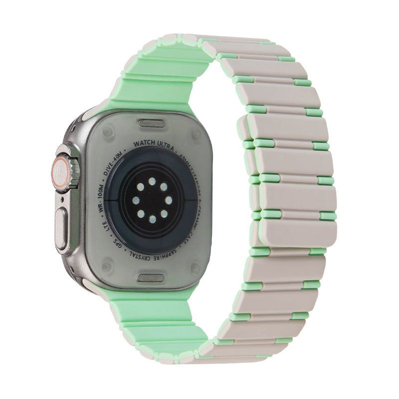 Two-Color Magnetic Silicon Rubber Strap For Apple Watch-TK