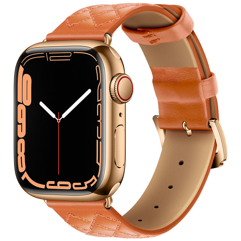 Quilted leather Apple Watch Band