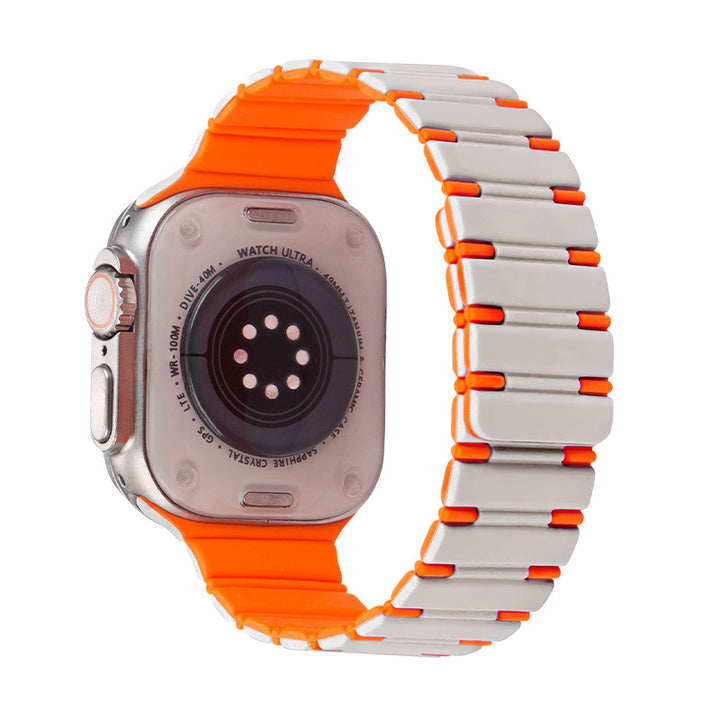 Two-Color Magnetic Silicon Rubber Strap For Apple Watch-TK