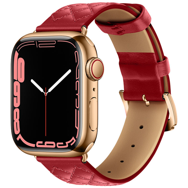 Quilted leather Apple Watch Band