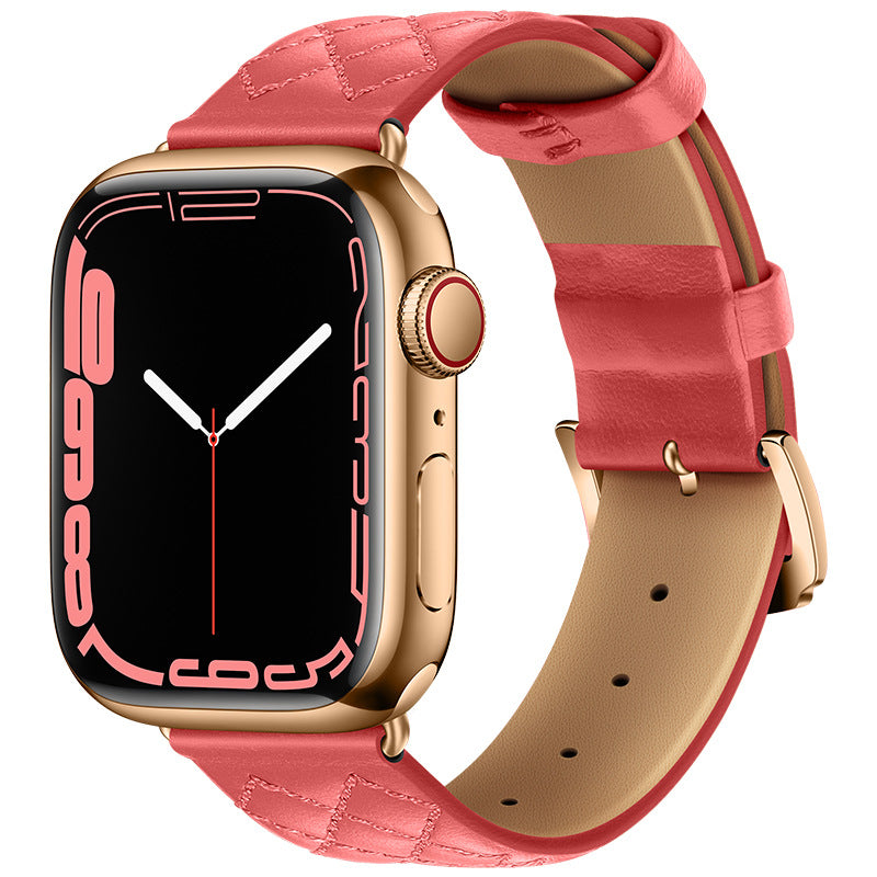 Quilted leather Apple Watch Band