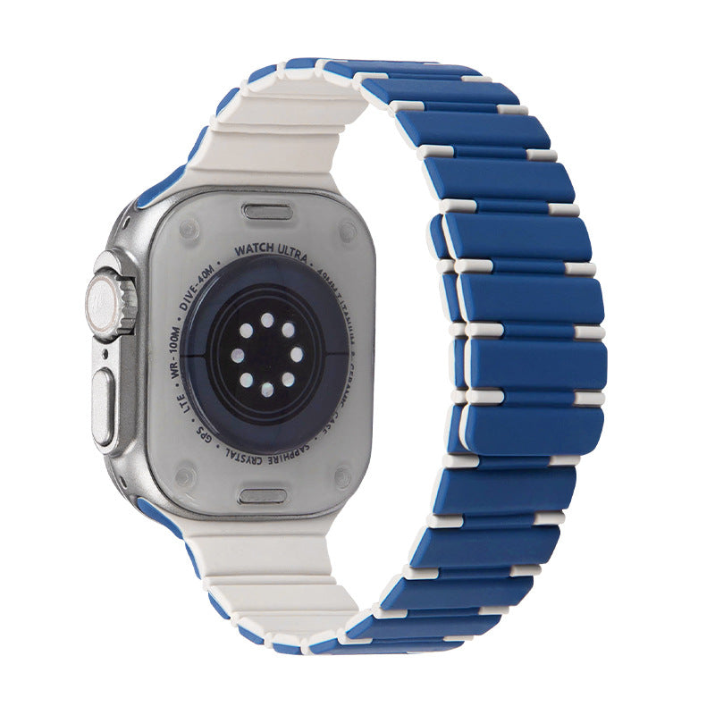 Two-Color Magnetic Silicon Rubber Strap For Apple Watch-TK