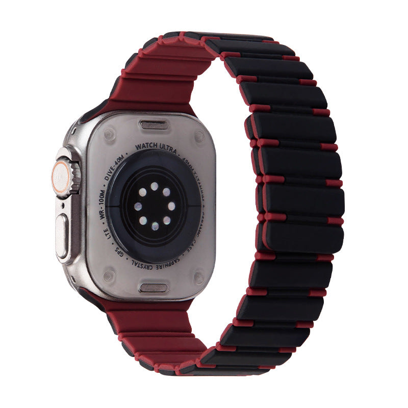 Two-Color Magnetic Silicon Rubber Strap For Apple Watch-TK