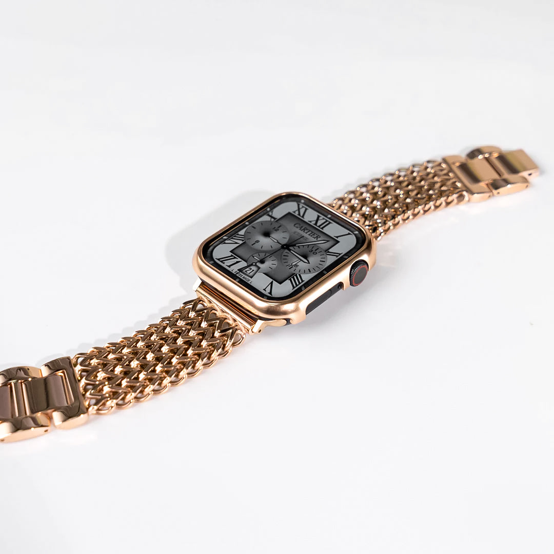 Stainless steel gold watch strap